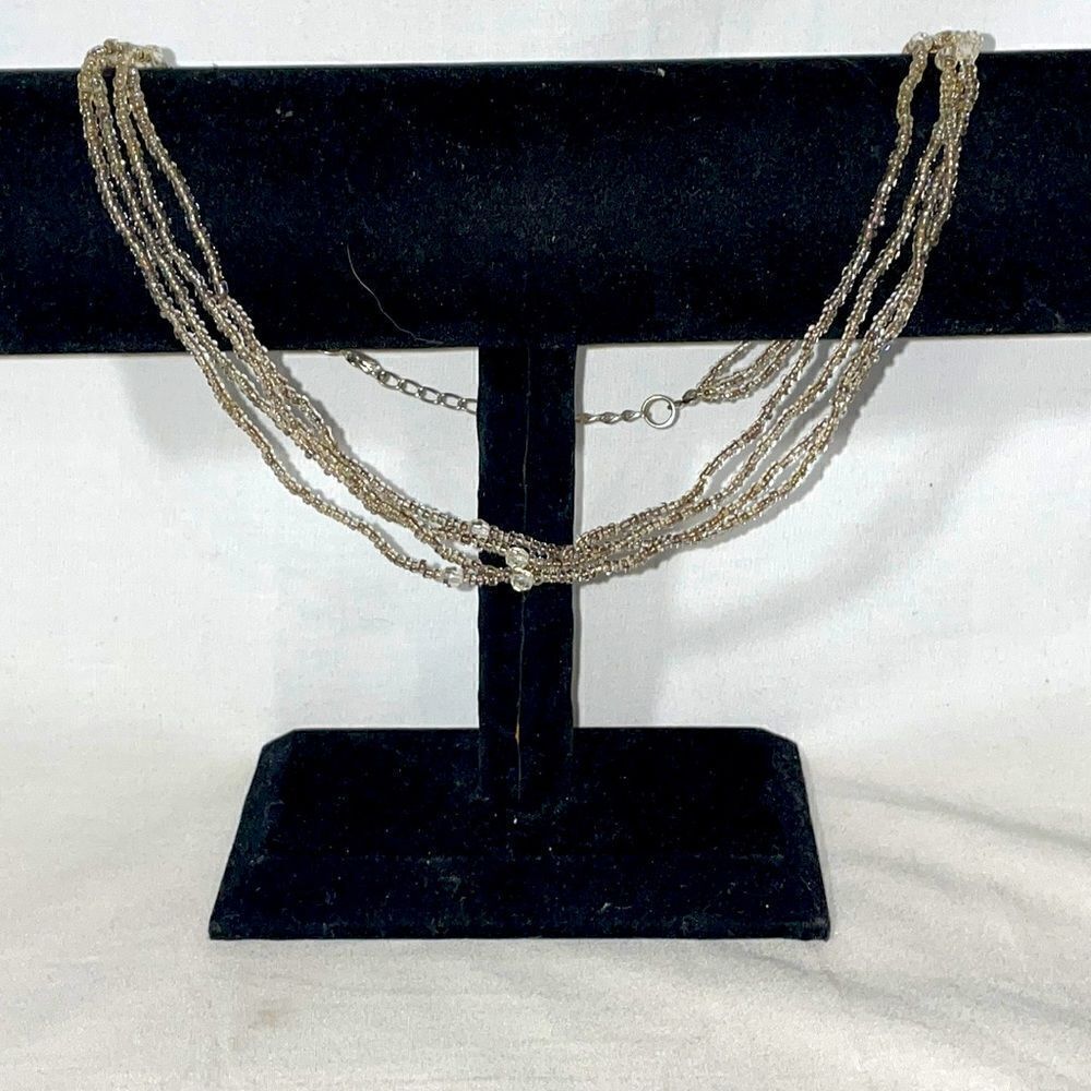 Multi layered beaded necklace